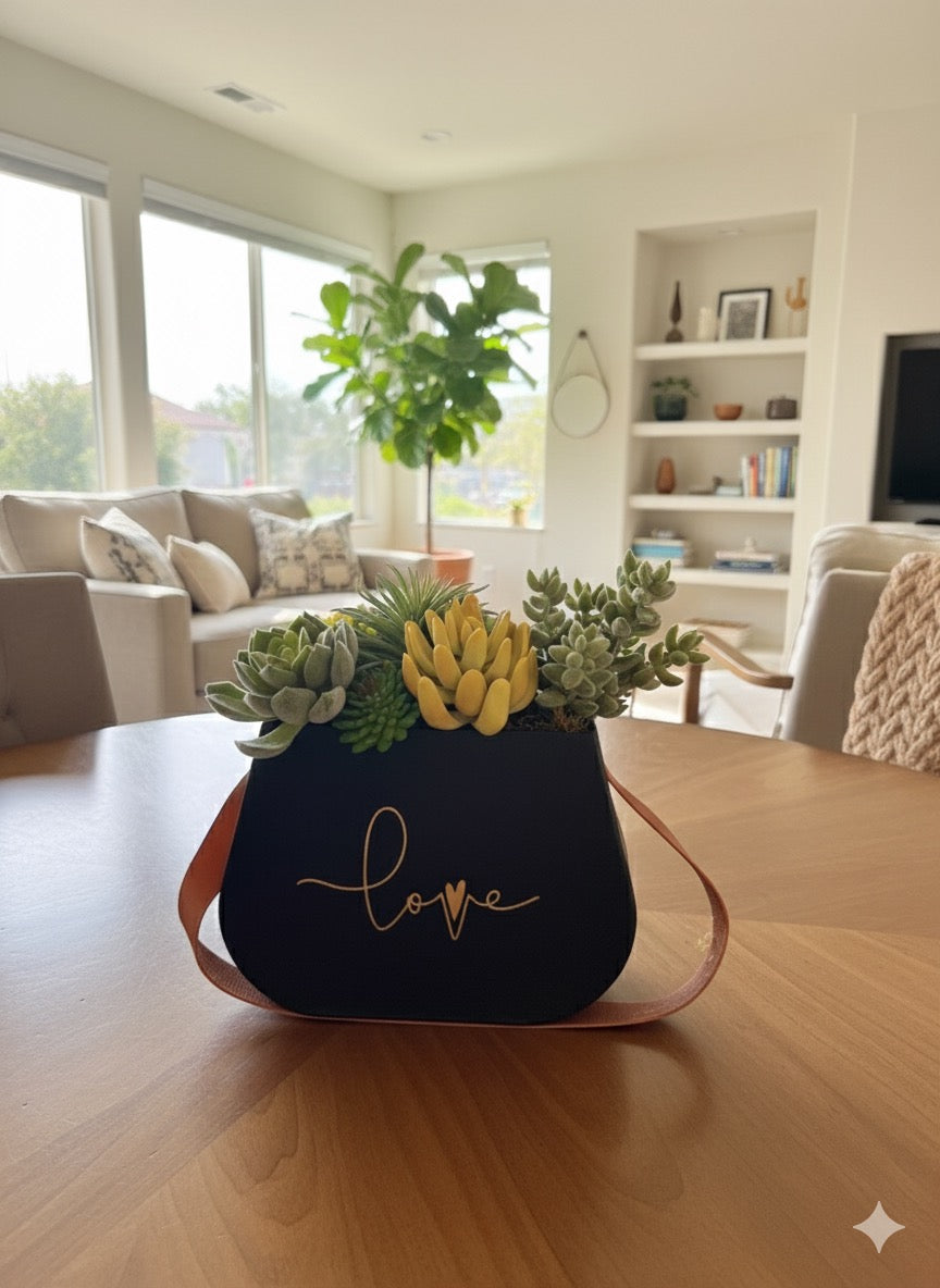 Kivaar love black S- succulent arrangement 