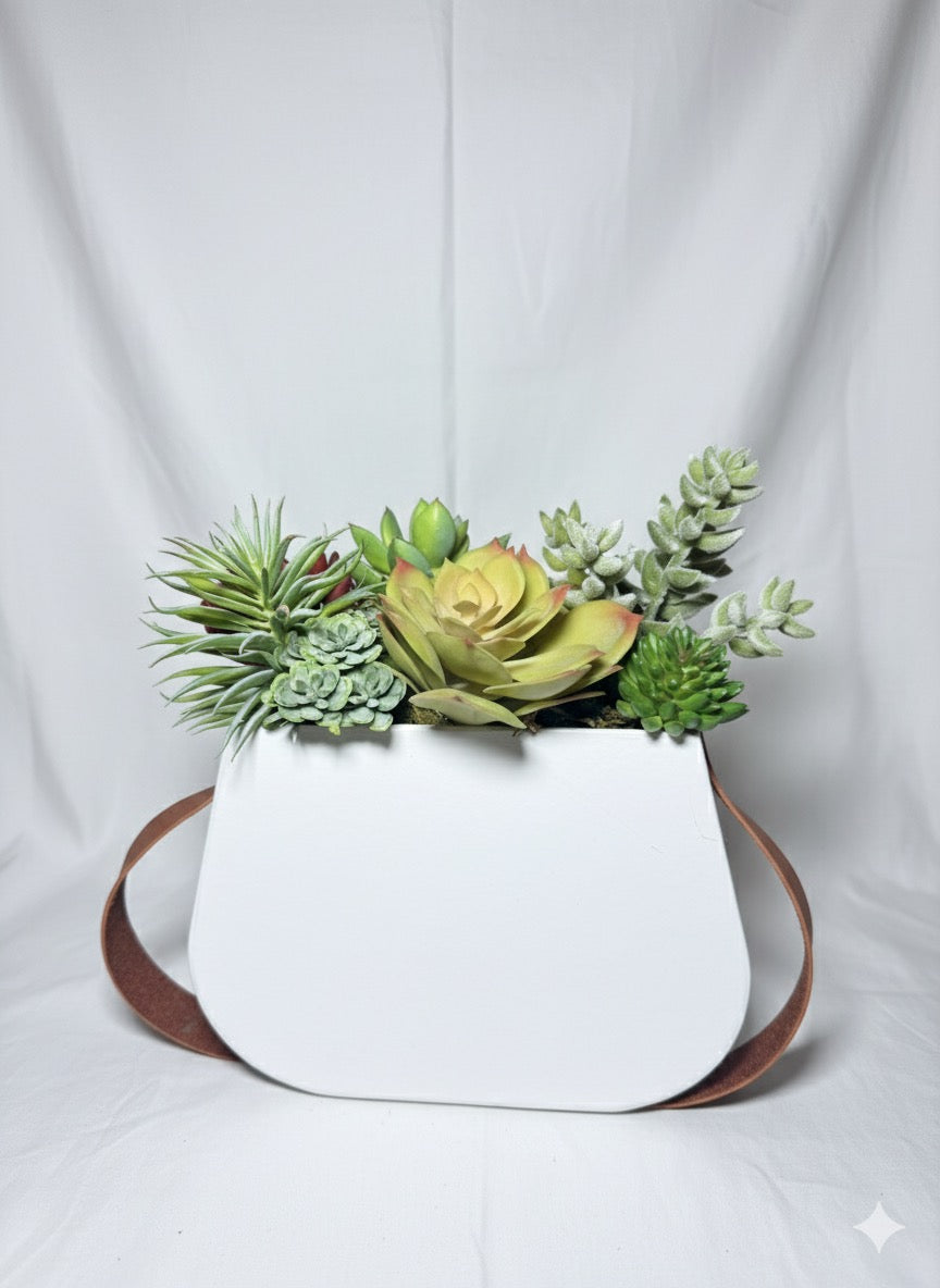 Kivaar Small white- Succulent Arrangement ￼